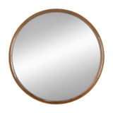 Round Wood Mirror, Wall Mounted Mirror Home Decor For Bathroom Living Room