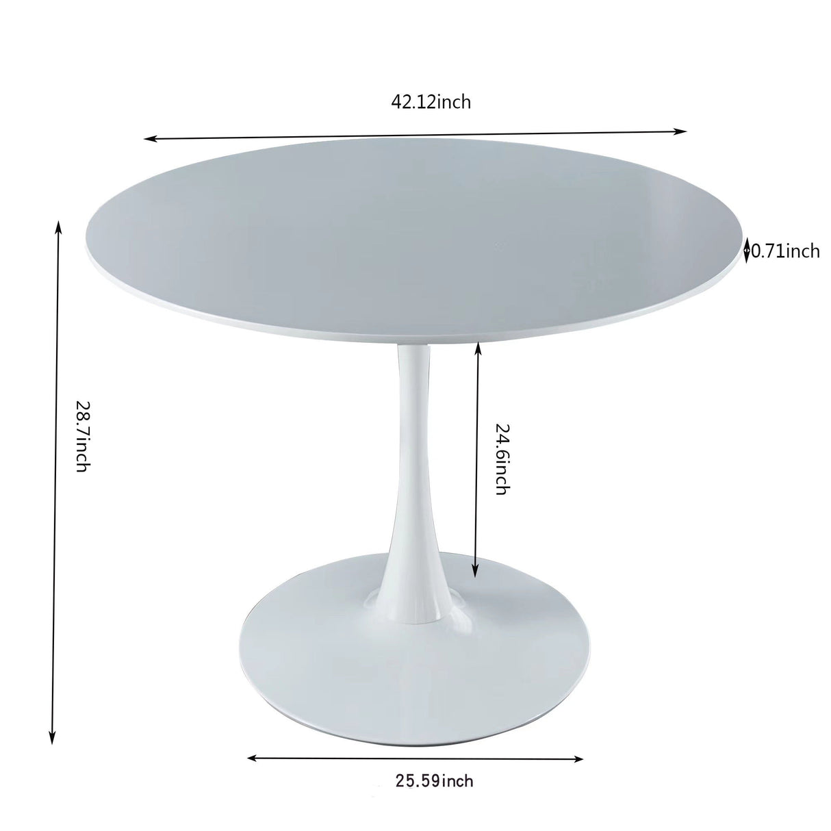 Tulip Table Mid-Century Dining Table With Round MDF Table Top, Pedestal Dining Table, End Table Leisure Coffee Table