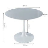 Tulip Table Mid-Century Dining Table With Round MDF Table Top, Pedestal Dining Table, End Table Leisure Coffee Table