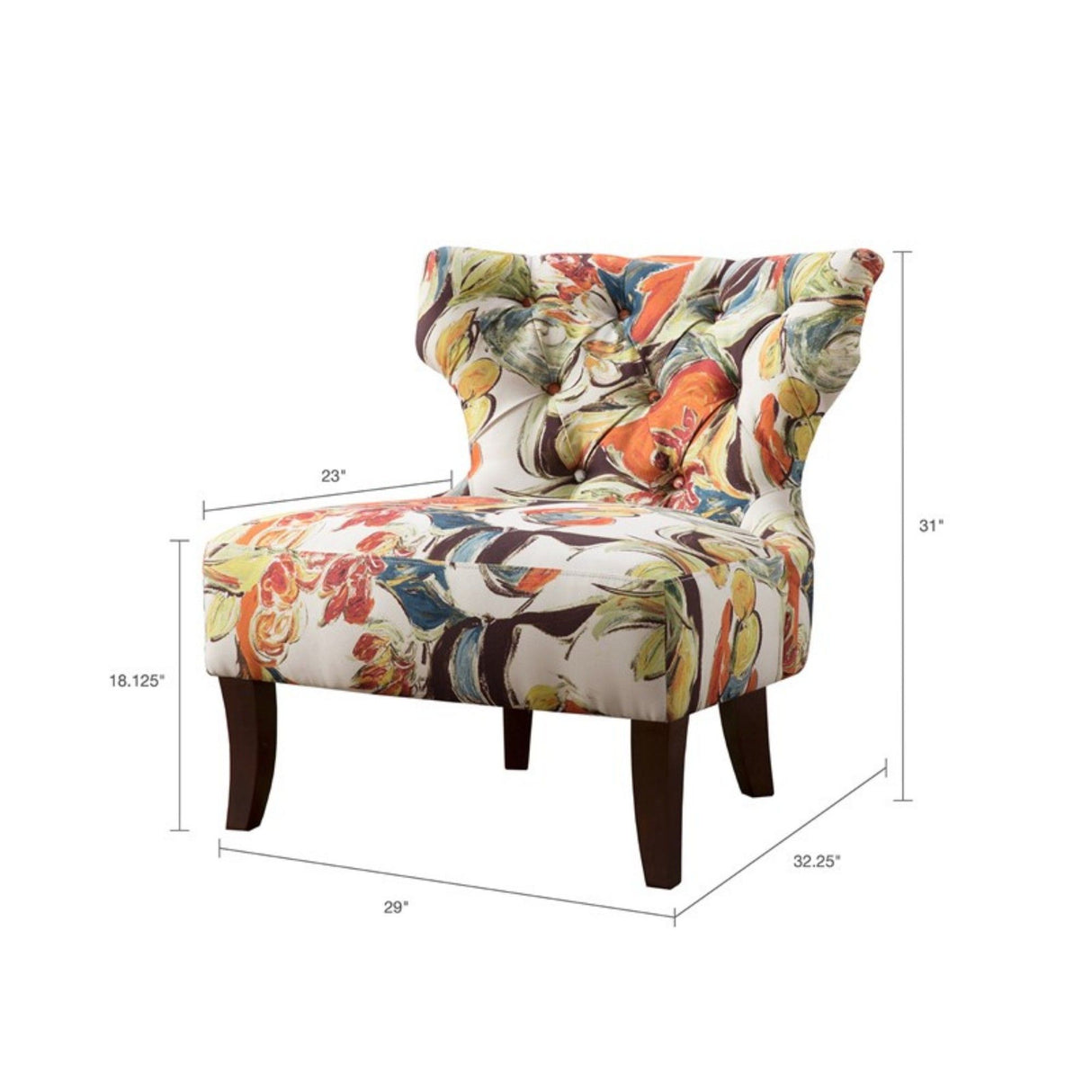 Erika - Accent Chair With Printed Upholstery - Multi