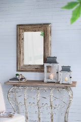 Wooden Candle Lantern Decorative, Hurricane Lantern Holder Decor For Indoor Outdoor, Home Garden Wedding - White