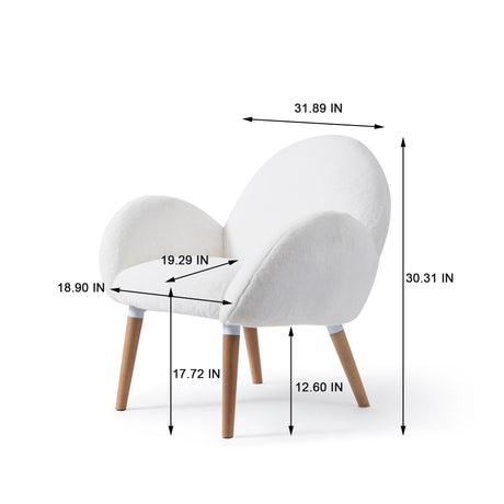 Imitation Lamb Fabric Sofa Chair - White