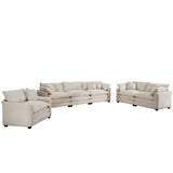 Elegant Corduroy Oversized Sectional Sofa Set With Deep Seats And Flexible Layout