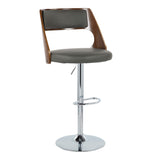 Cecina - Mid-Century Modern Adjustable Height Barstool Wth Swivel And Oval Footrest (Set of 2)