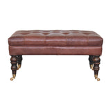 Buffalo - Leather Ottoman With Castor Legs