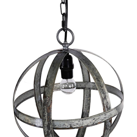 Metal Chandelier, Hanging Light Fixture With Adjustable Chain For Kitchen, Bulb Not Included - Gray