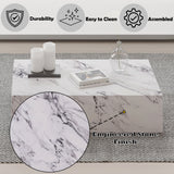 Fritzy - Engineered Stone Coffee Table - White Marble