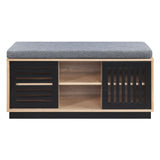 Gamaliel - Bench With Storage - Oak / Espresso