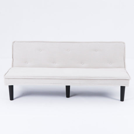 Versatile Corduroy Sofa Bed With Solid Wood Frame