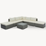 8 Pieces Outdoor Patio Furniture Conversation Wicker Sofa Set
