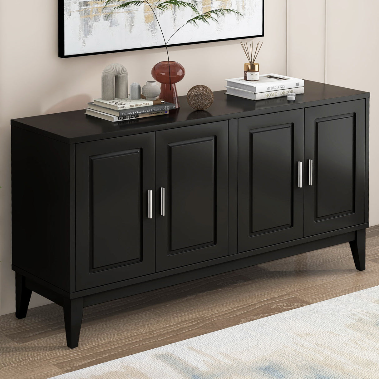 4 Door Sideboard Storage Cabinet With Door Shelf