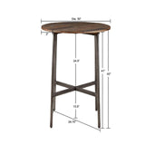 Renu - Round Bar Table With Industrial Charm - Light Brown