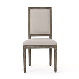 Traditional Style Dining Chair Set With Fabric Upholstery