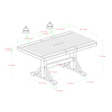 Classic Extendable Trestle Dining Table - Antique Black