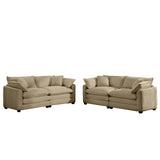 Elegant Corduroy Oversized Sectional Sofa Set With Deep Seats And Flexible Layout