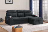 Kaden - Sleeper Sectional Sofa Chaise With Storage Arms And Cupholder