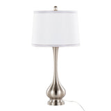 Cairo - Contemporary Table Lamp (Set of 2) - Nickel / White / Silver Trim