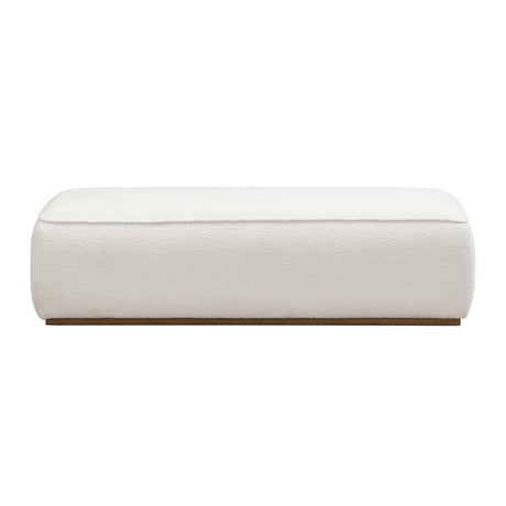 Grainy Footstool For Home - Beige