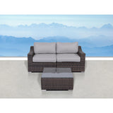 Outdoor Wicker Conversation Set With Cushions, All Weather