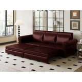 3 In 1 Convertible Sleeper Sofa With Nailhead Trim & Rolled Arm