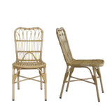 Outdoor Wicker Patio Dining Chairs Set With Durable Frame And Rattan Weave