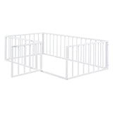 Metal Floor Bed Frame With Fence And Door