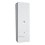 Armoire Organiser, Two Shelves, Rod, Double Door Cabinet Armoire