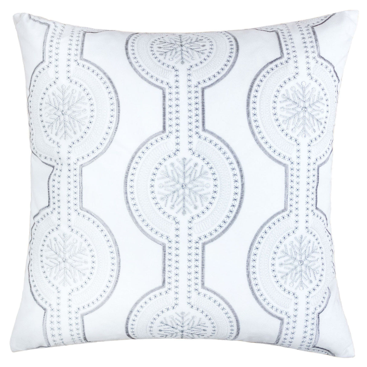 Holiday Throw Pillow With Snowflake Embroidery