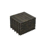 Acacia Hardwood Interlocking Deck Tiles, Striped Pattern