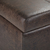 Dover - Storage Ottoman Bench - Distressed Brown