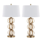 Linx - Contemporary Table Lamp (Set of 2) - Gold / White