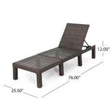 Outdoor Chaise Lounge With Wicker Design And Adjustable Backrest - Brown