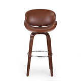 Lumos - Mid Century Modern Upholstered Swivel Barstool