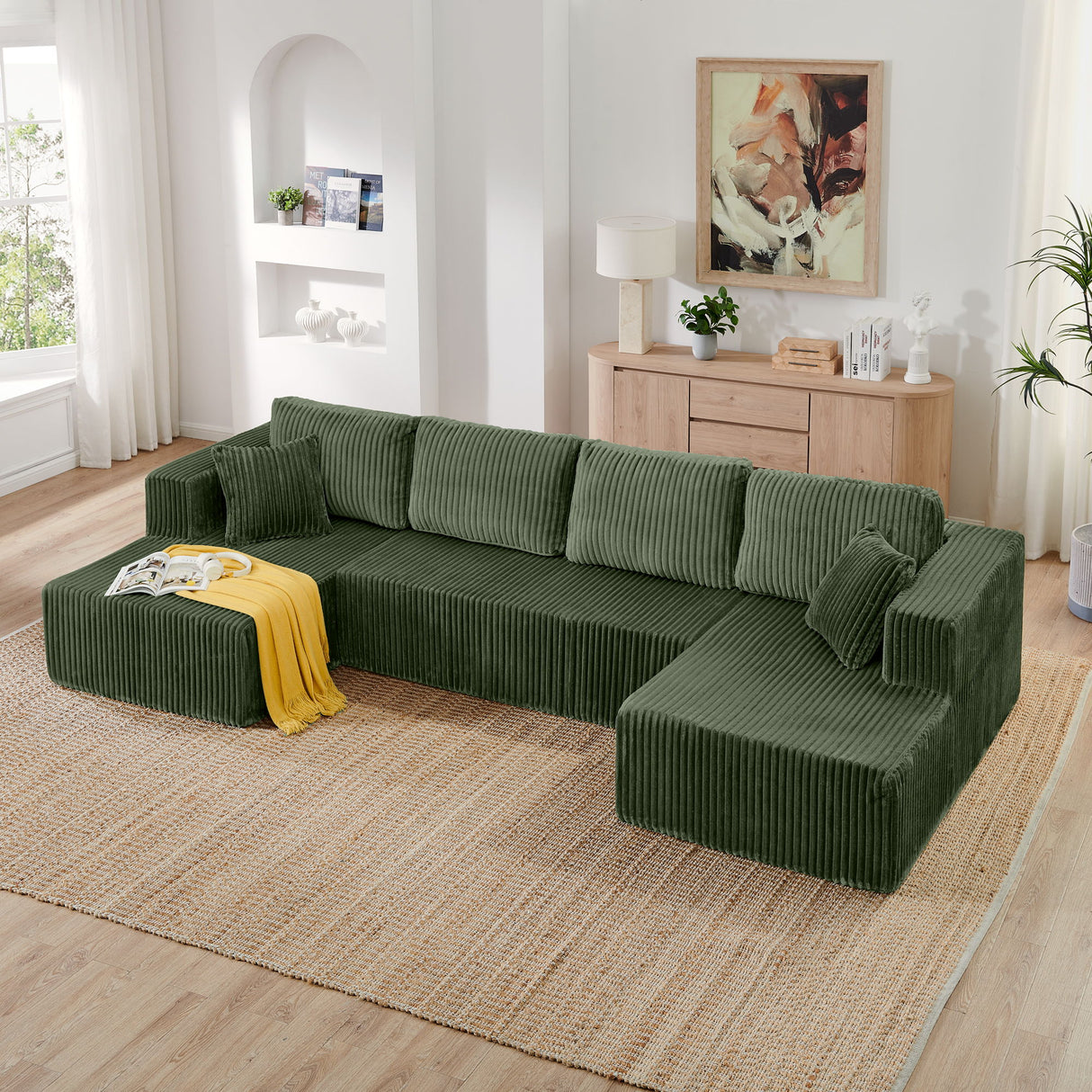 Modern Minimalist U - Shape Modular Sectional Sofa
