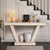 Vintage Distressed Wood Entryway Bench With 2 Tier Storage Cabinet