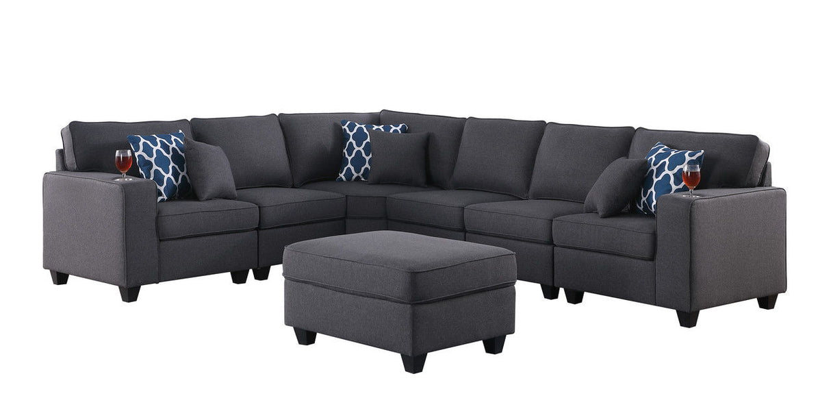 Cooper - Comfort Sectional Sofa With Ottomans And Cupholder