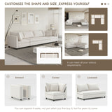 Modern Modular Sectional Oversized Couch Set With Pillows, Minimalist Style Wide Seat Comfy Sofa