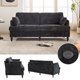 Chenille 2 Seater Sofa With LED Light, USB Charging Port, And Storage Bag