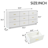 9 Drawer Dresser, Ample Storage For Bedroom