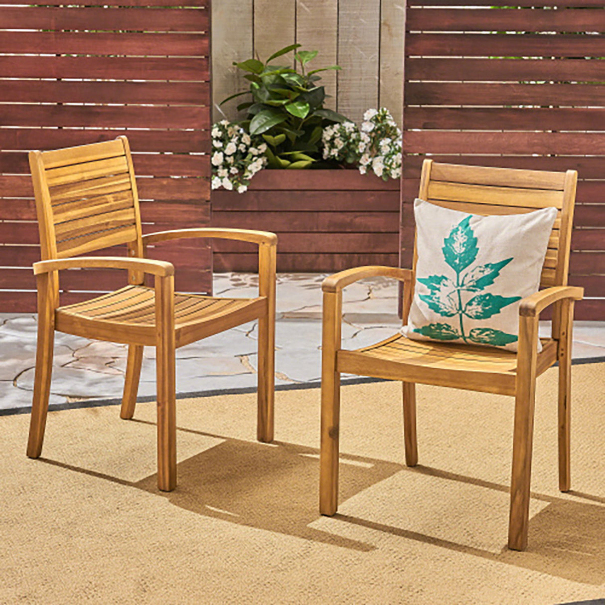 Outdoor Dining Chair, Stacking Design For Patio