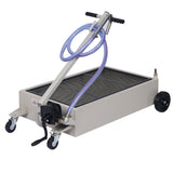 Heavy Duty 20 Gallon Low Profile Oil Drain With Pump Polypropylene - Gray