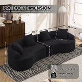 4 Seater Sofa With Chenille Fabric, 30D, 60 Hardness Full Sponge, 4 Pillow For Living Room, Home Furniture Sleeper Sectional Sofa For Apartment