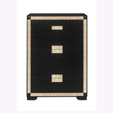 Lively - Chest With Glitter Detail And Thick Bar Handle Hardware - Black
