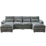 Modular Sectional Sofa Cloud Couch With Double Chaise Lounge