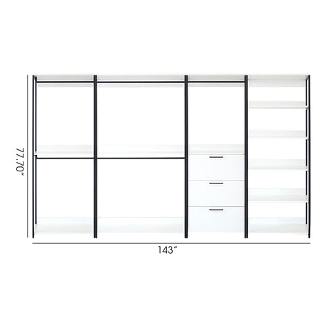 Fiona - Freestanding 4 Tower Walk In Closet System Wood Metal - White