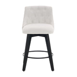 Swivel Bar Stools & Button Tufted Back (Set of 2)