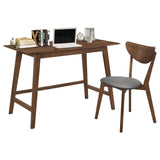 2 Piece Home Office Desk And Chair Set - Gray / Walnut Brown