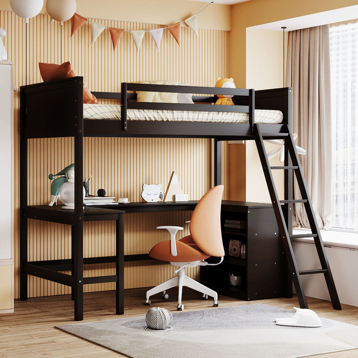 Loft Bed With Shelves With Desk
