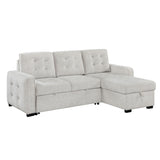 Gustavo - Sofa, Pull Out Bed, Storage Chaise, USB And Cup Holders - Beige