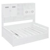Daybed With All-In-One Cabinet And Shelf